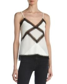 The Kooples Lace-Trimmed Silk Camisole Top at Bloomingdales